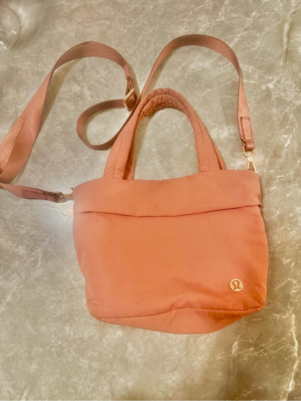 lululemon athletica Peach Pink Padded Crossbody Bag